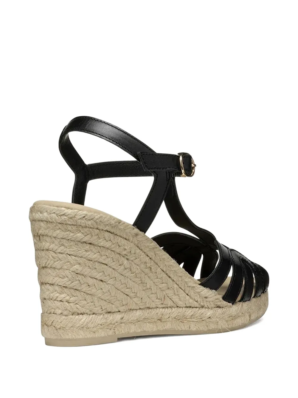 Geox 95mm T-bar wedge espadrilles Black