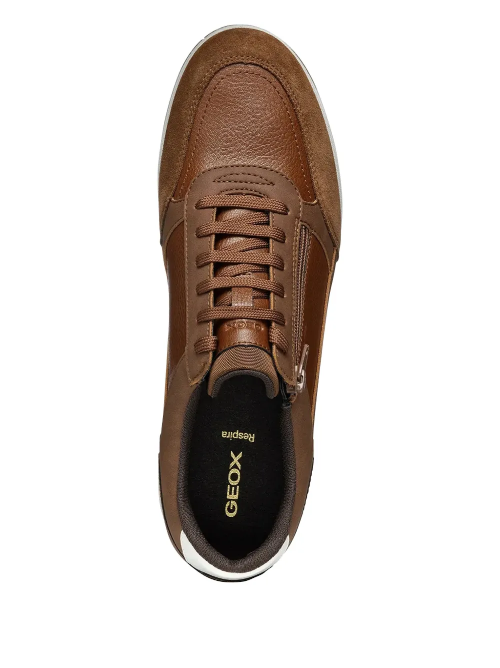 Geox Avery leather zip-detail sneakers Bruin