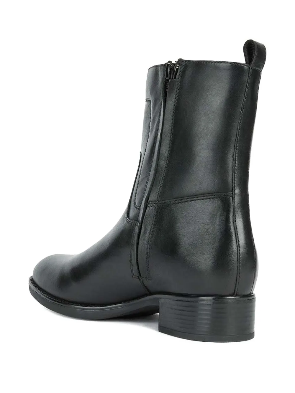 Geox zip-fastening leather boots Black