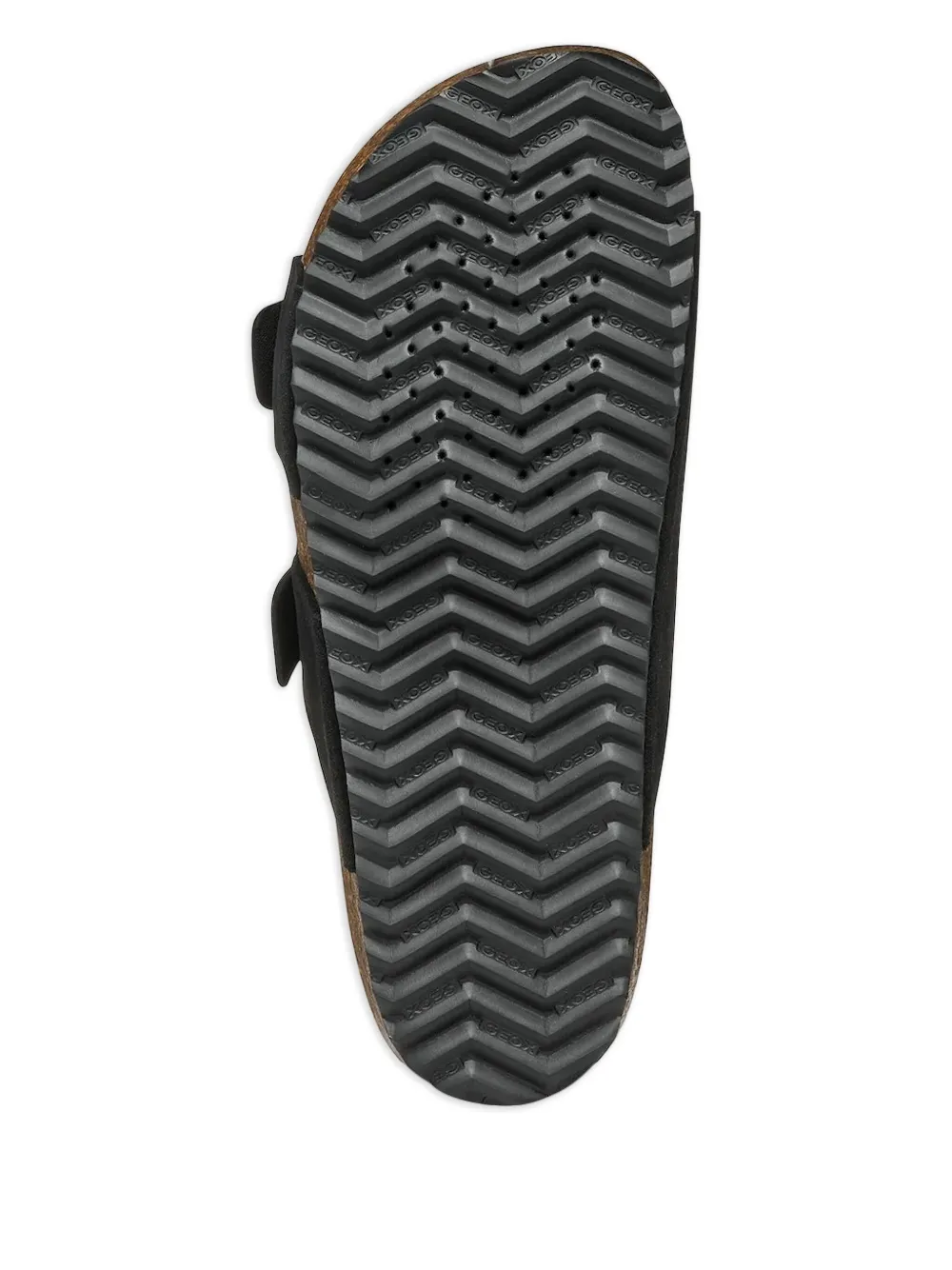 Geox Slippers met dubbele gesp Zwart