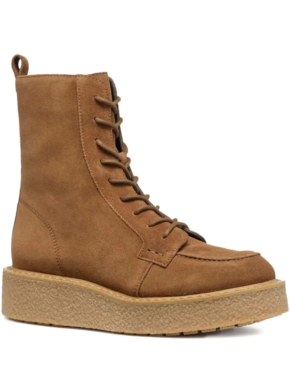Geox Lace-up Platform Boots In Brown