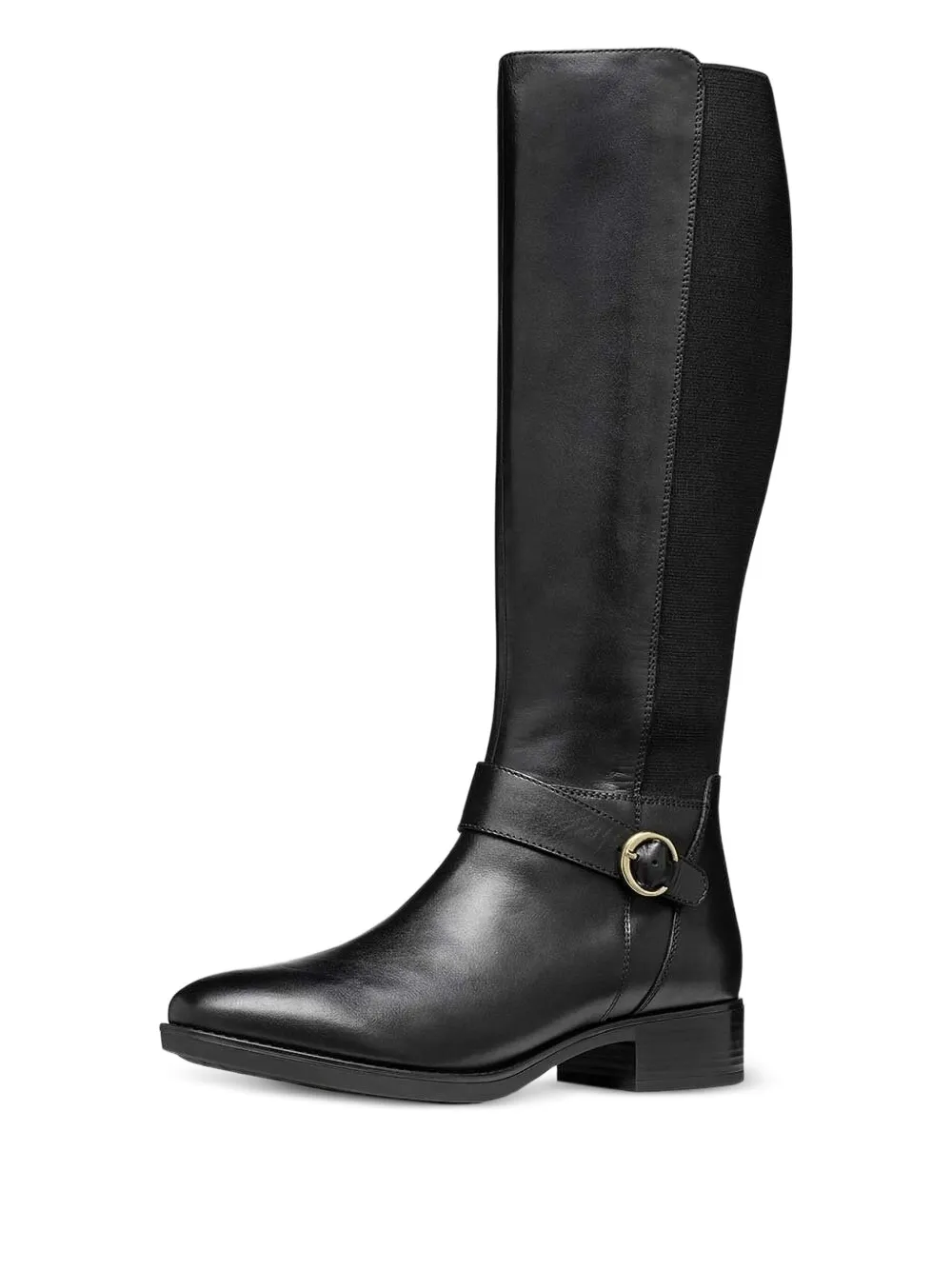 Geox Felicity buckle leather boots Black