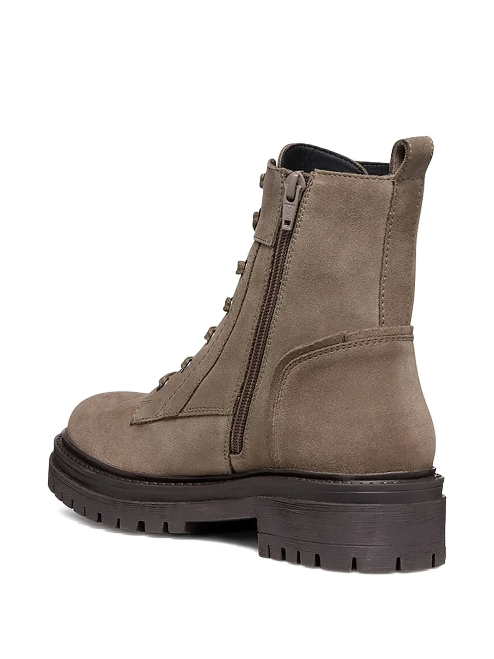 Geox Lace-up Combat Boots In Brown