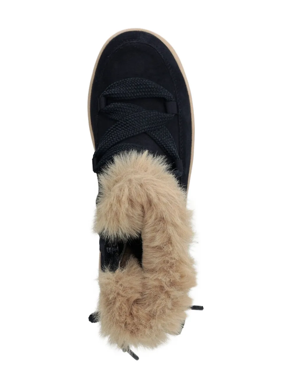 Geox Kids fur-trimmed lace-up boots Blue
