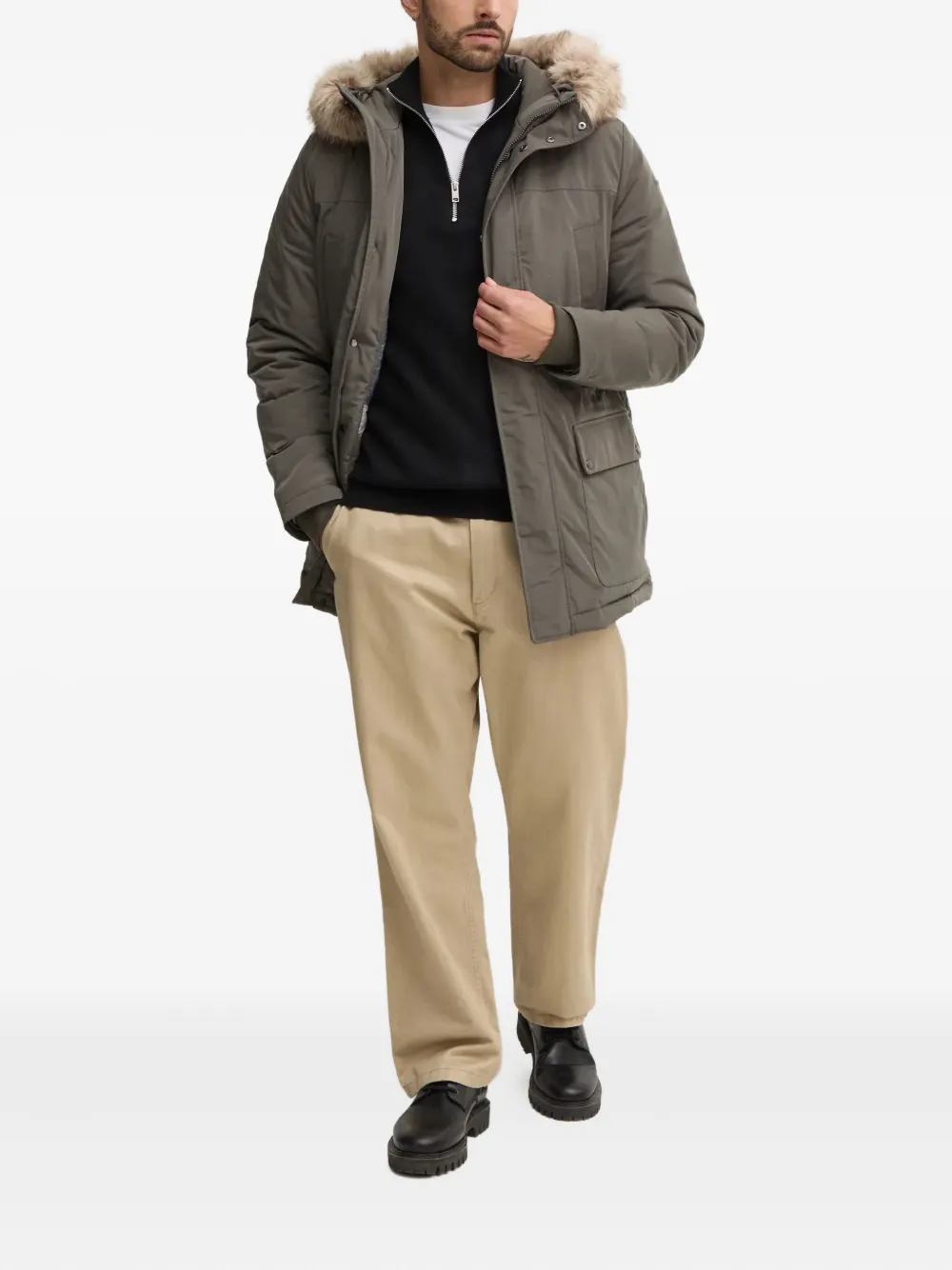 Geox Sanford Hooded Parka In Green
