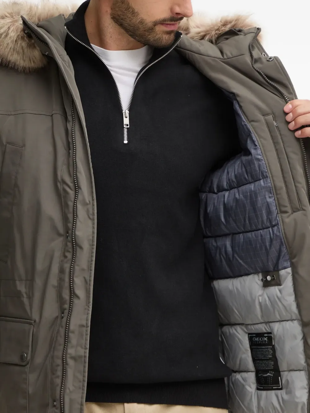 Geox Sanford Hooded Parka In Green
