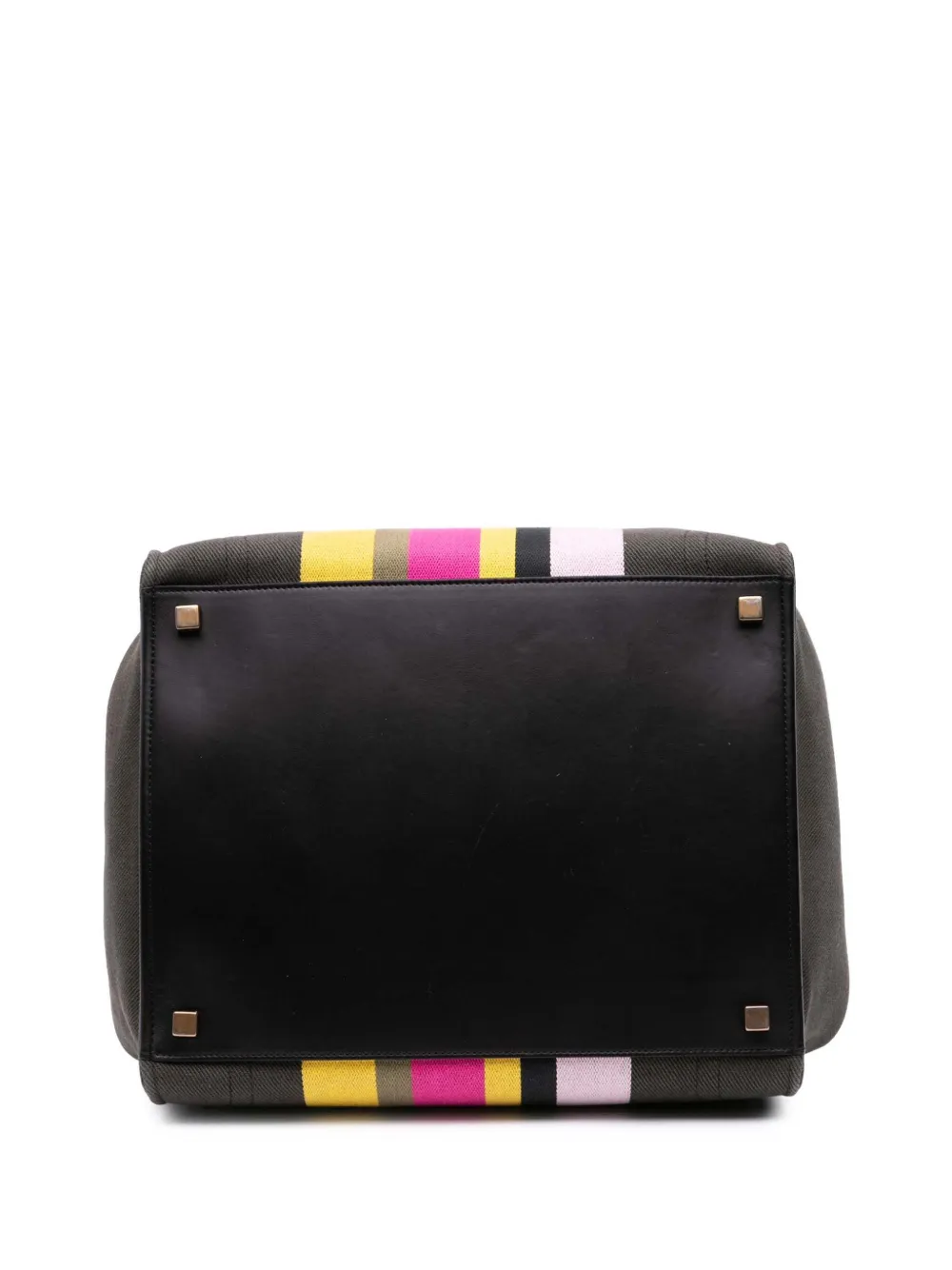 Pre-owned Celine 2015 Medium Canvas Striped Phantom Luggage Tote Bag In Brown