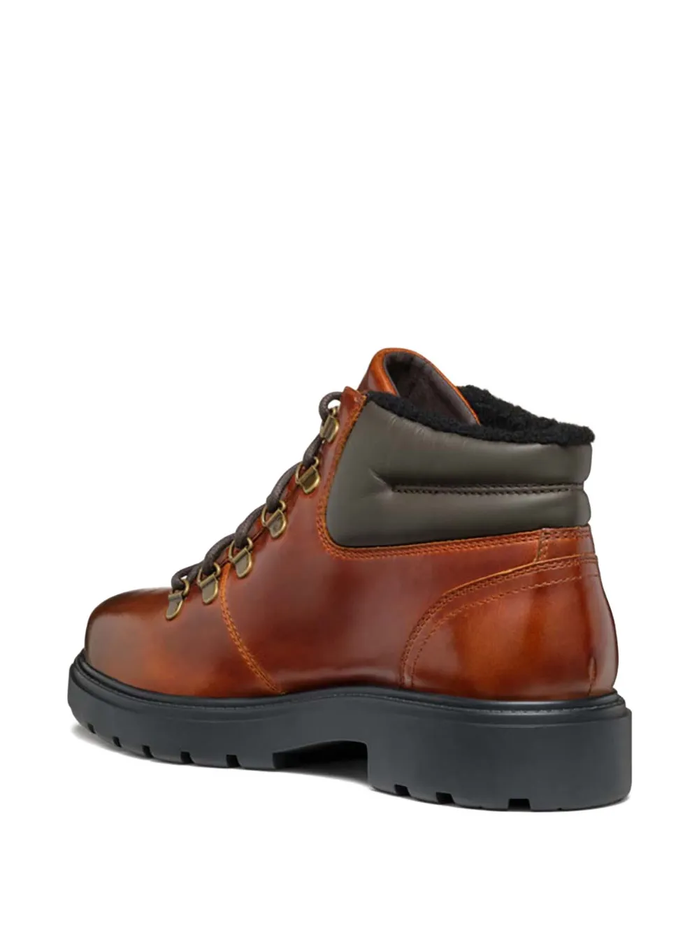 Geox lace-up leather boots Brown