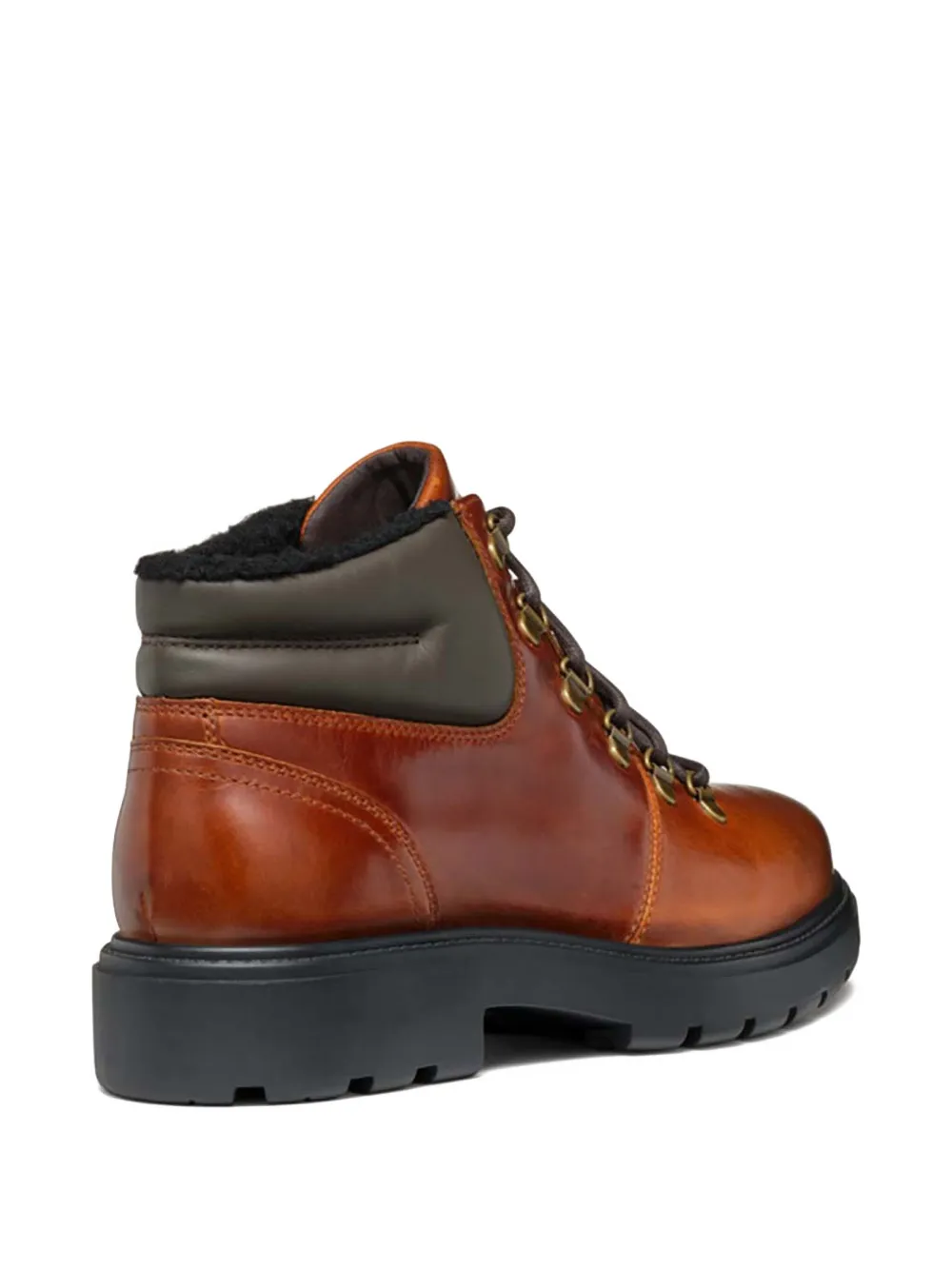 Geox lace-up leather boots Brown