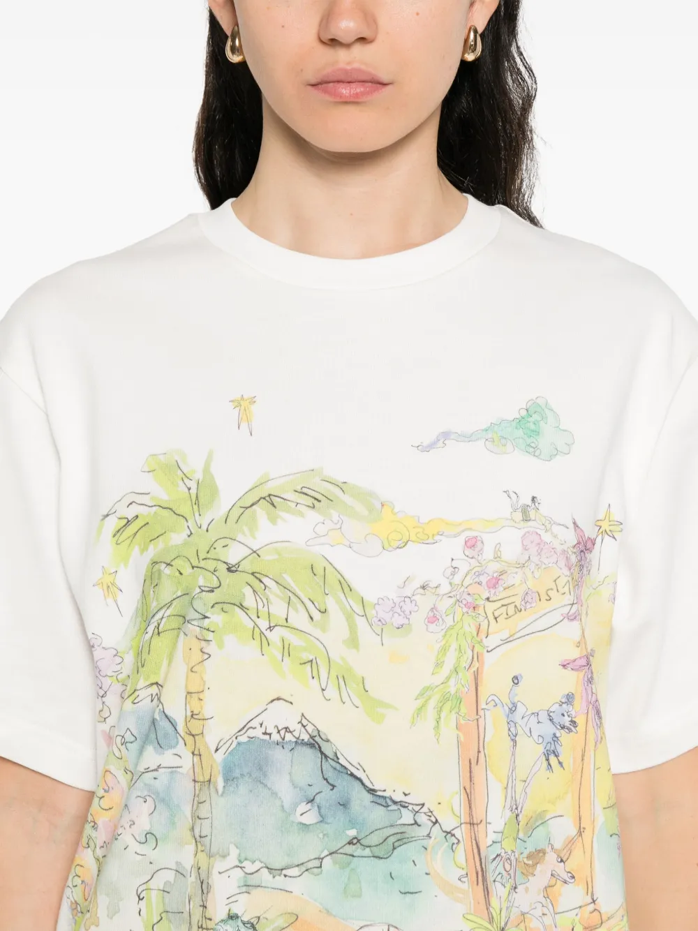 ALEMAIS T-shirt met grafische print Wit