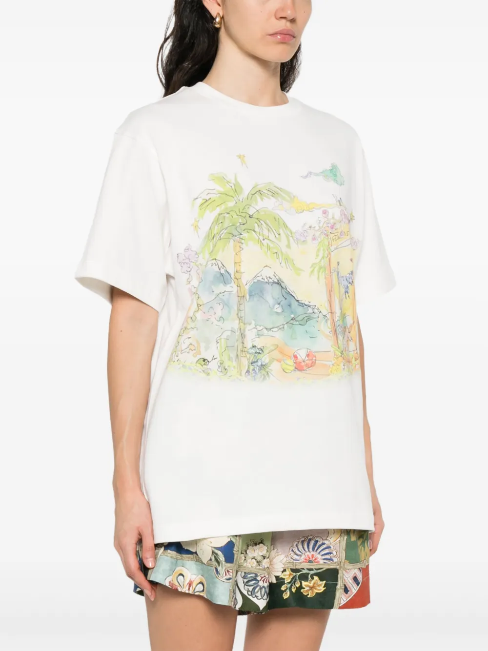 ALEMAIS T-shirt met grafische print Wit