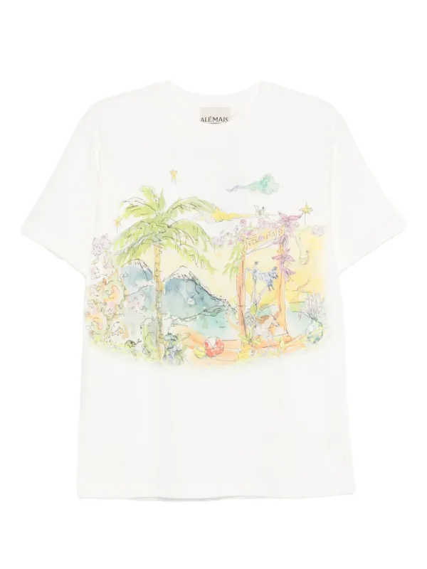 Tシャツ・カットソー Alemais Whimsical Graphic-Print Shirt ALEMAIS graphic-print T-shirt | White | FARFETCH