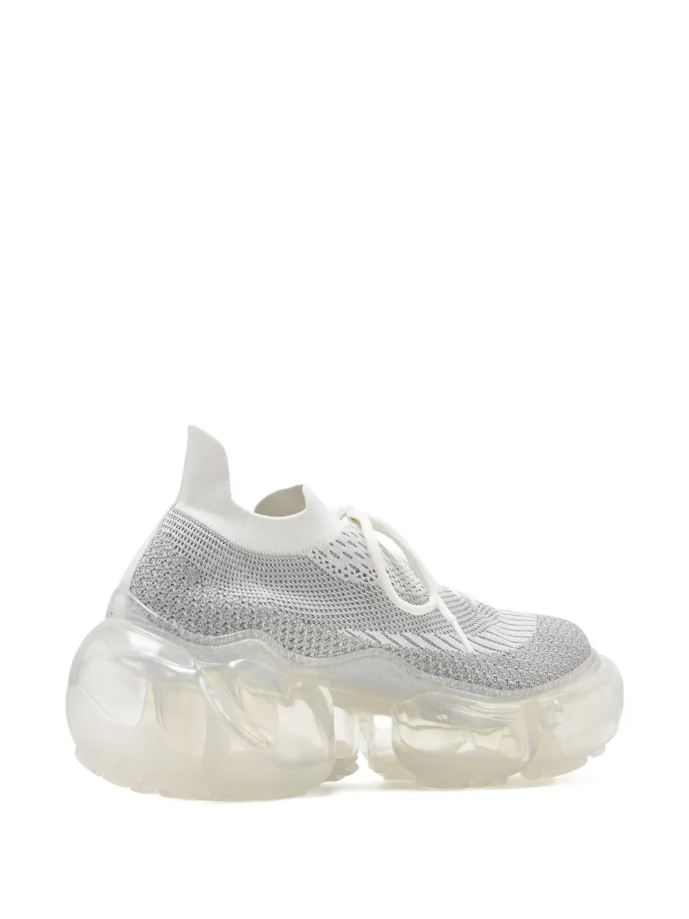Grounds Moopie Knit-upper Bubble Sole Sneakers In White
