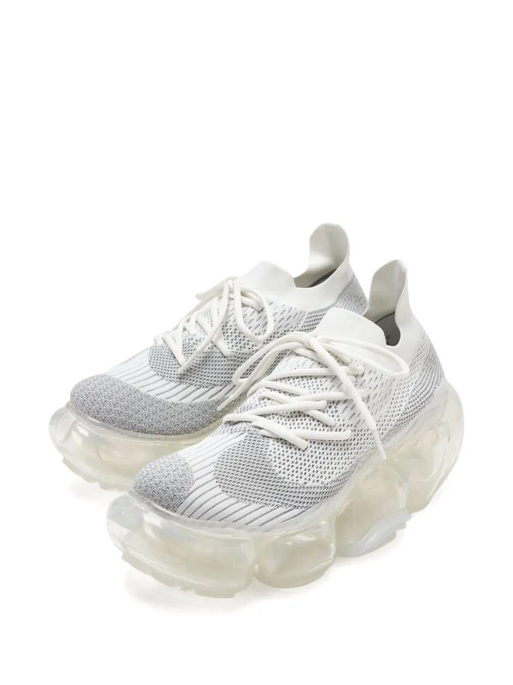 Grounds Moopie Knit-upper Bubble Sole Sneakers In White