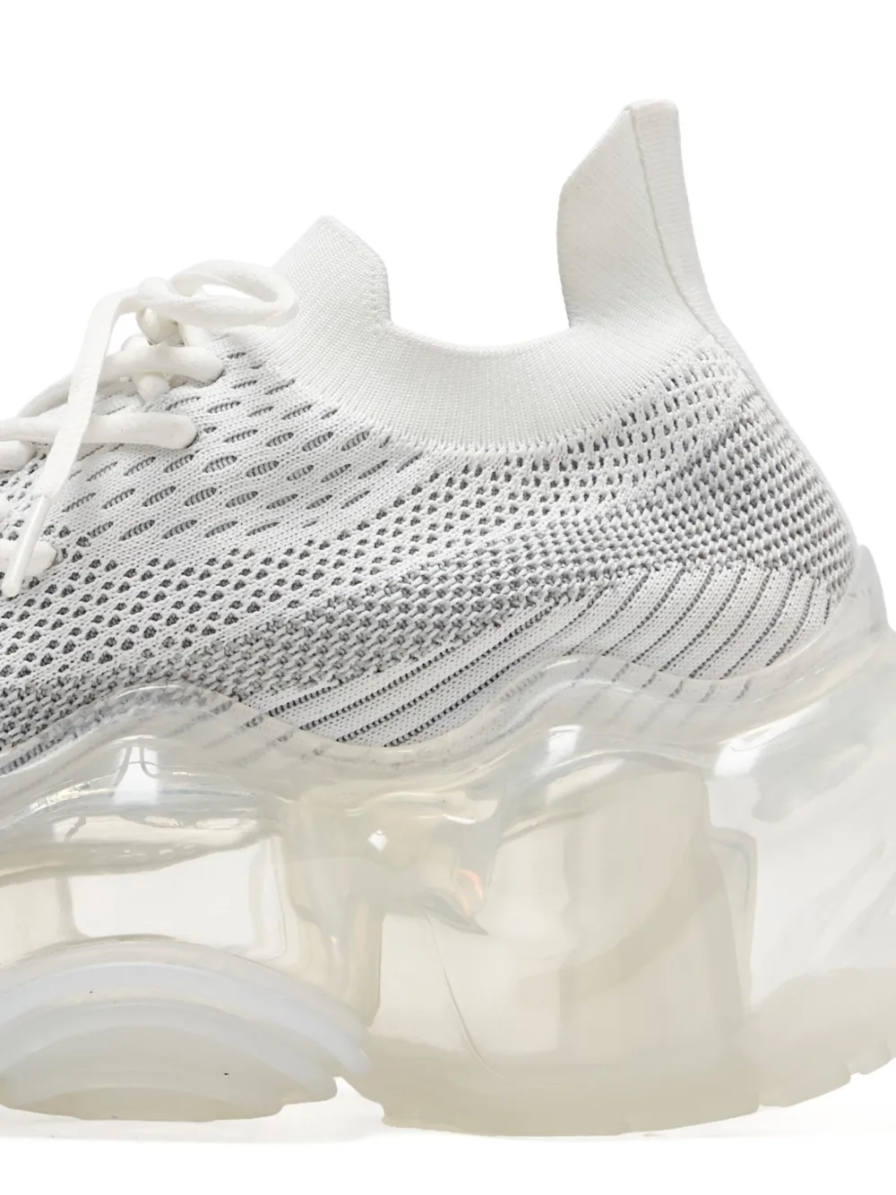 GROUNDS Moopie knit-upper bubble sole sneakers White
