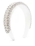 Self-Portrait crystal-embellished headband - White