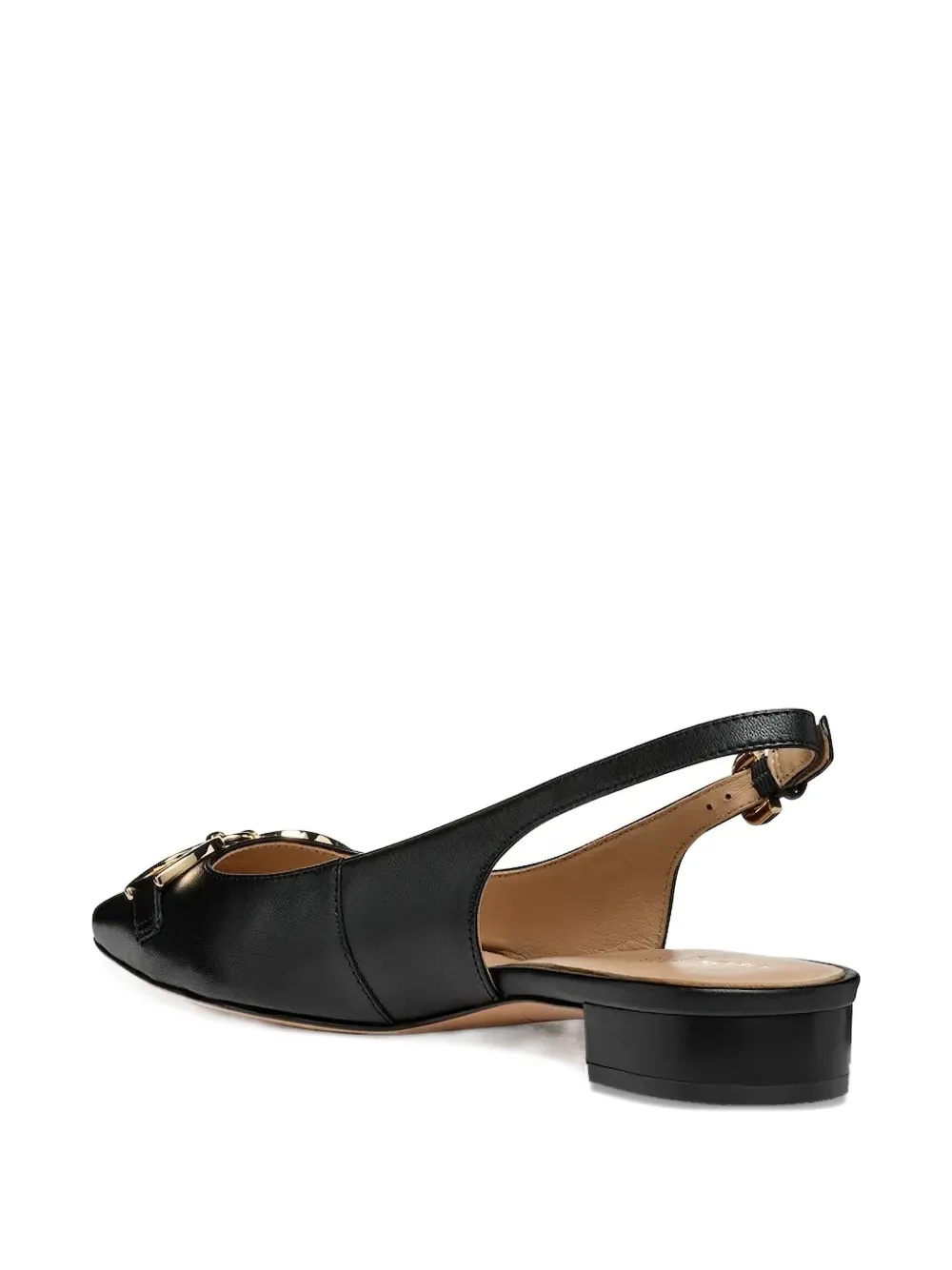 Geox slingback gold-detail flats Black