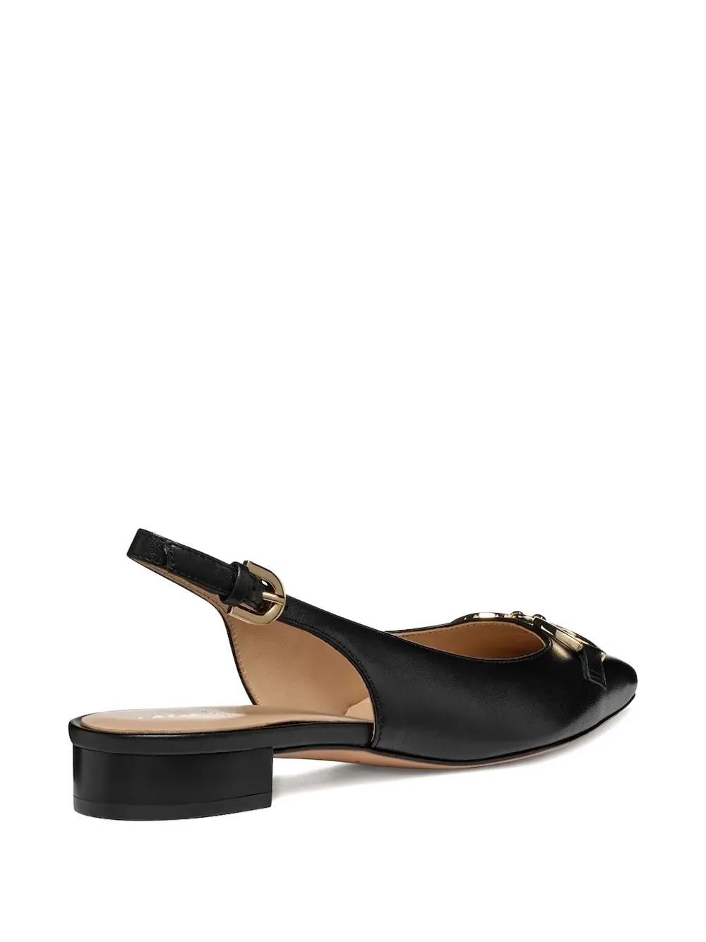 Geox slingback gold-detail flats Black