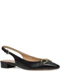 Geox slingback gold-detail flats - Black