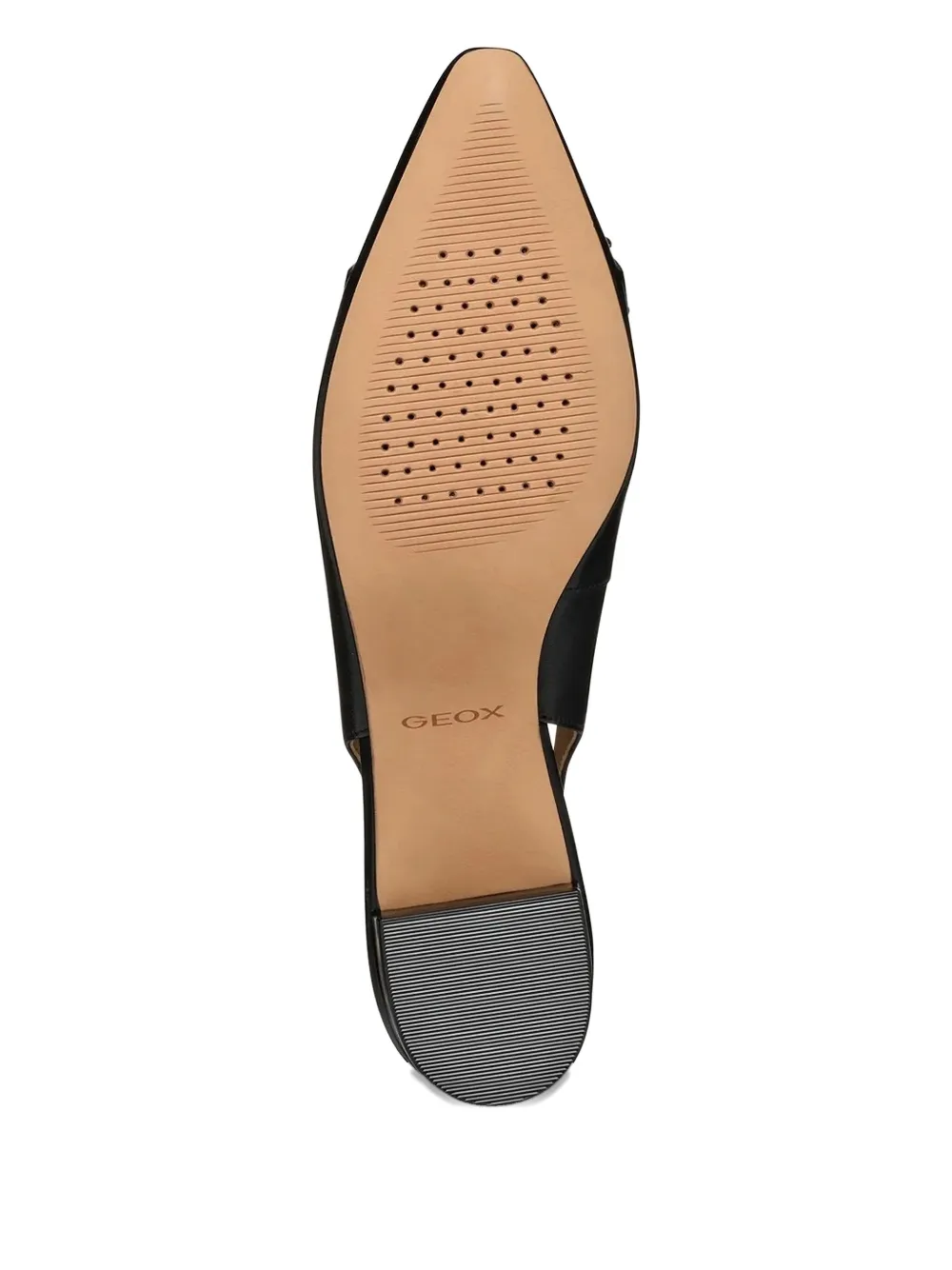 Geox slingback gold-detail flats Black