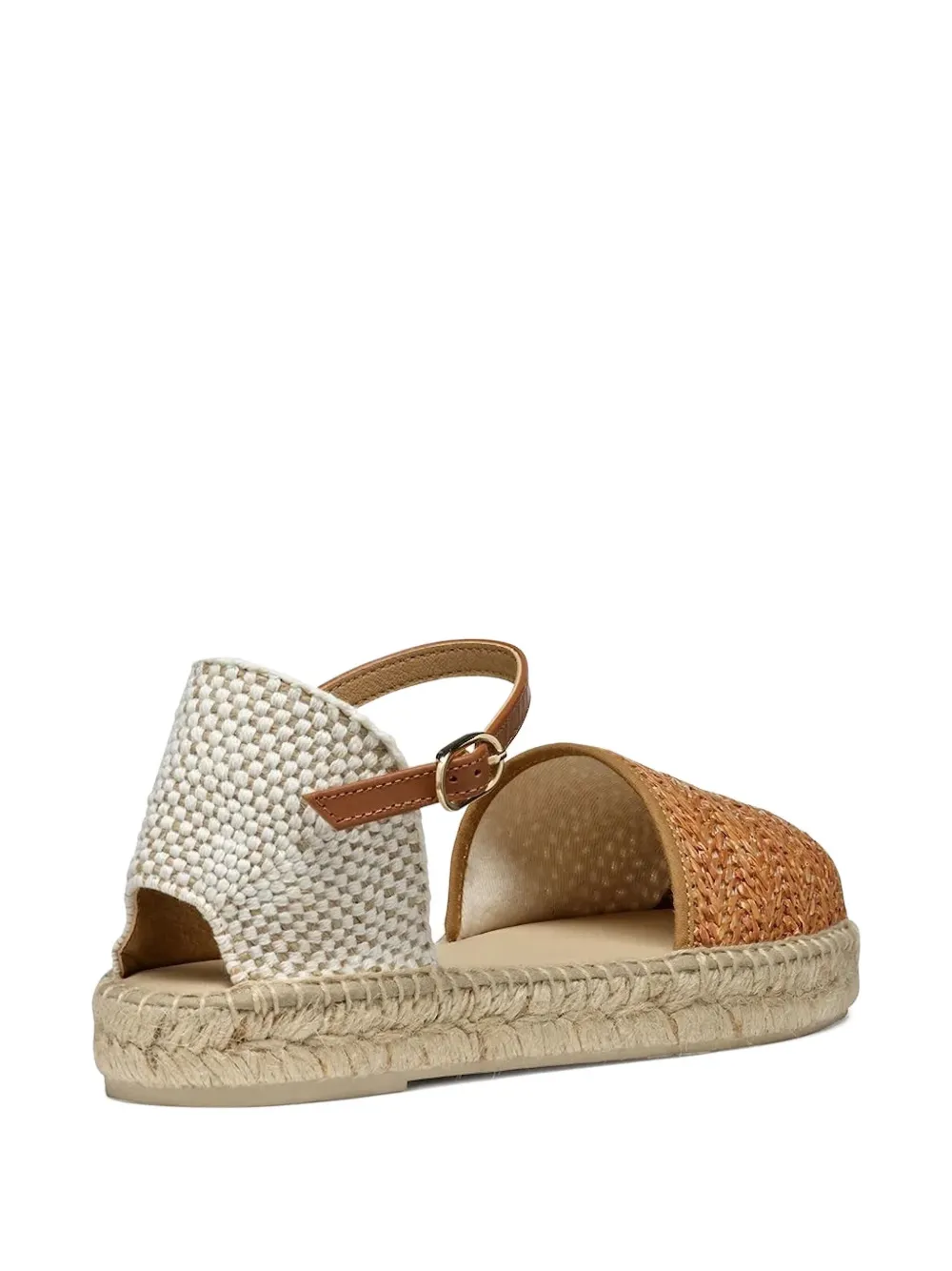 Geox Woven Ankle-strap Espadrilles In Brown