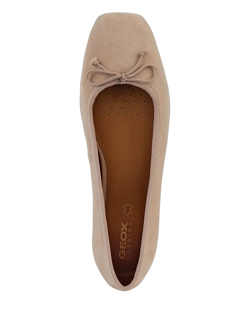 Geox Suede Ballet Flats In Neutral