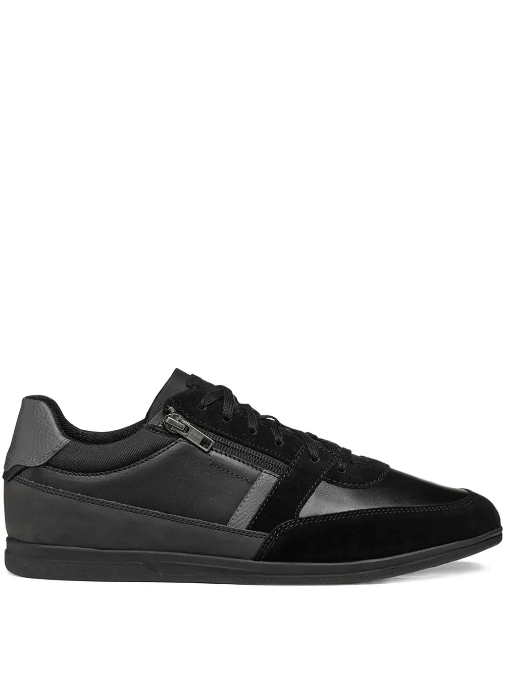 Geox baskets Renan en daim à détails de zips | noir | Image 1