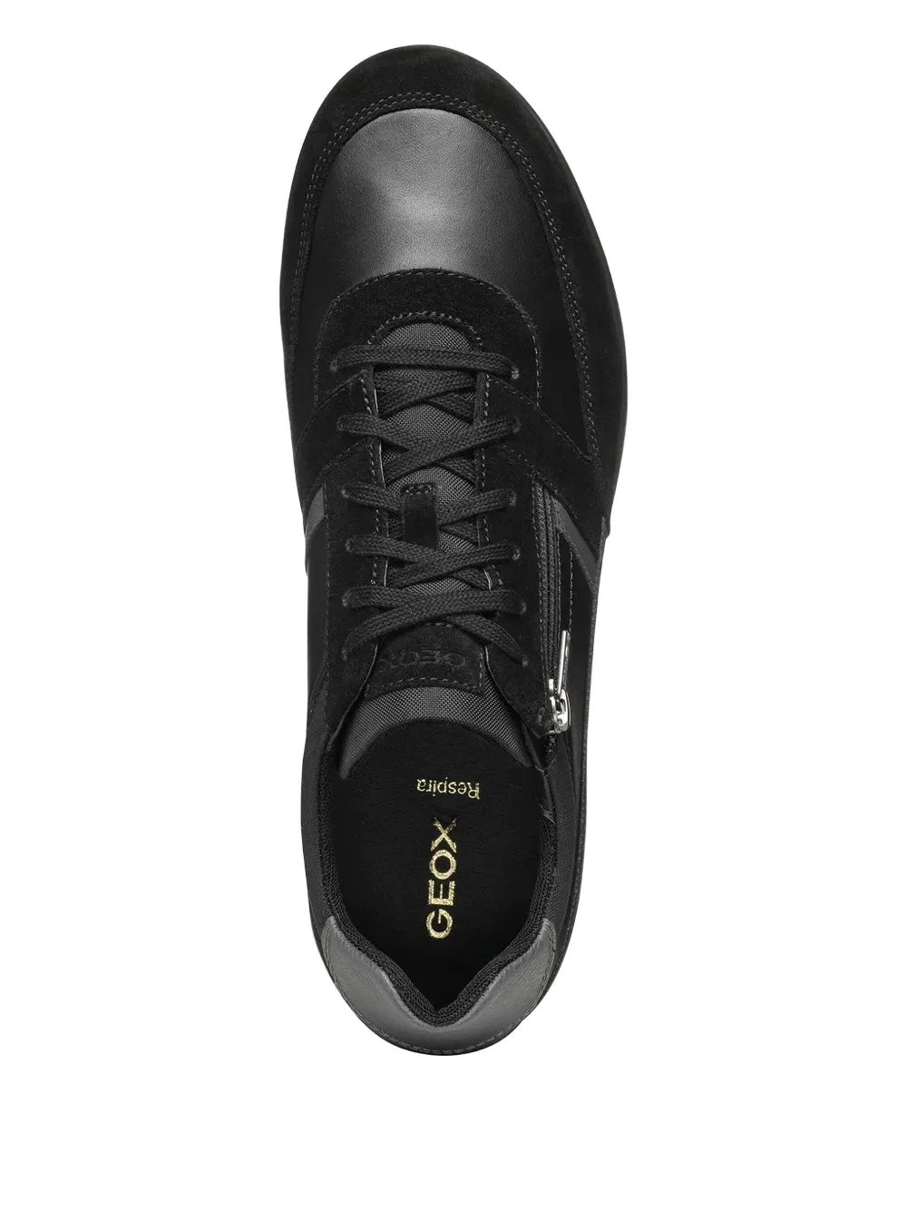 Geox Renan zip-detail suede sneakers Black