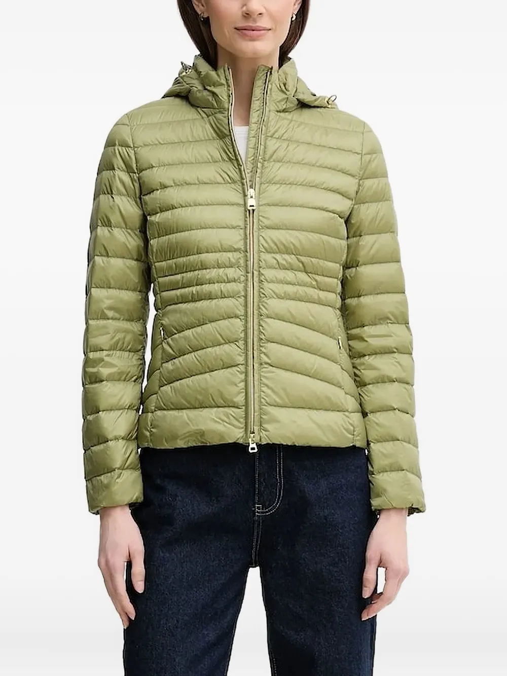 Geox Jaysen quilted hooded jacket Groen