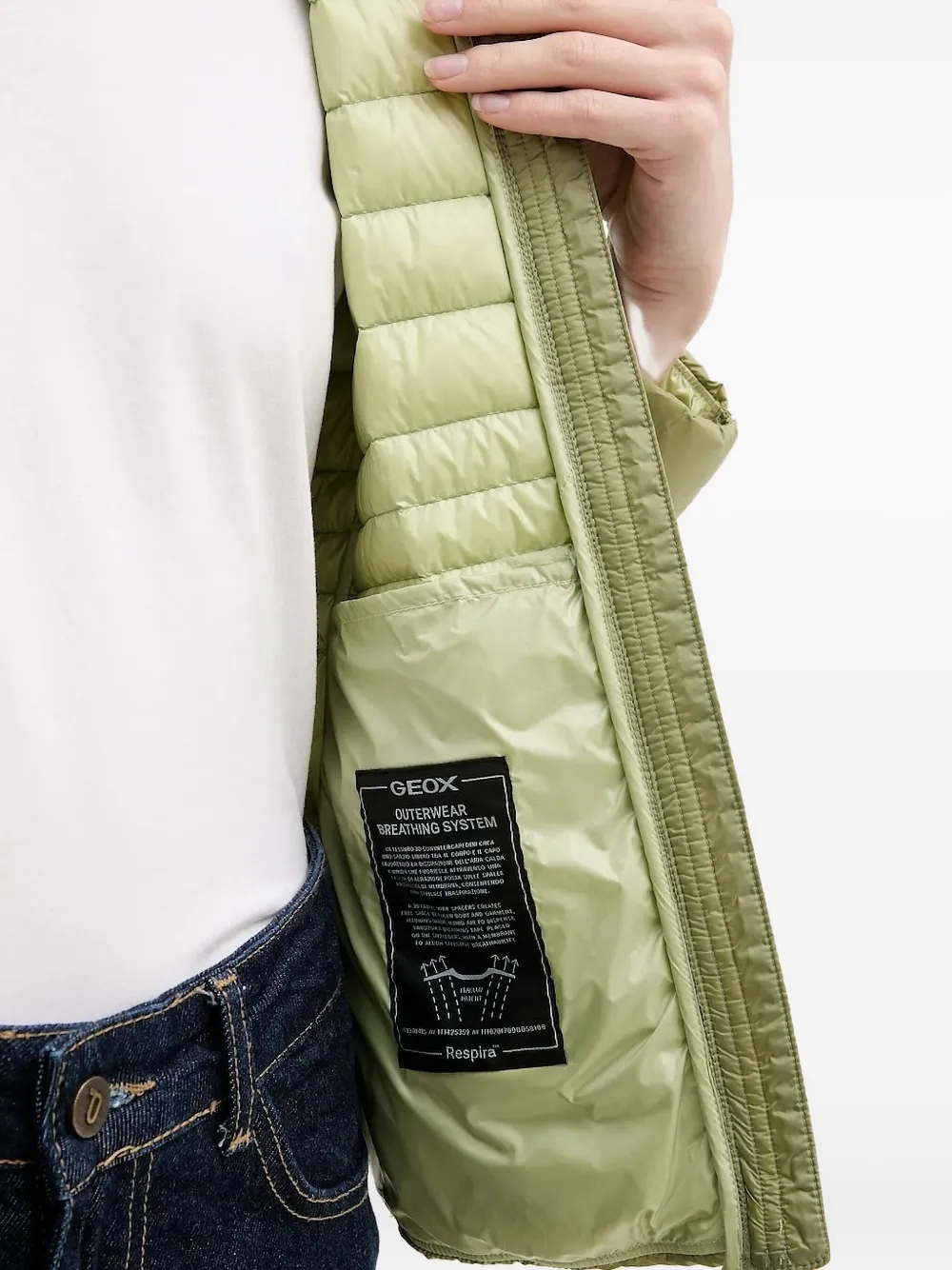 Geox Jaysen quilted hooded jacket Groen