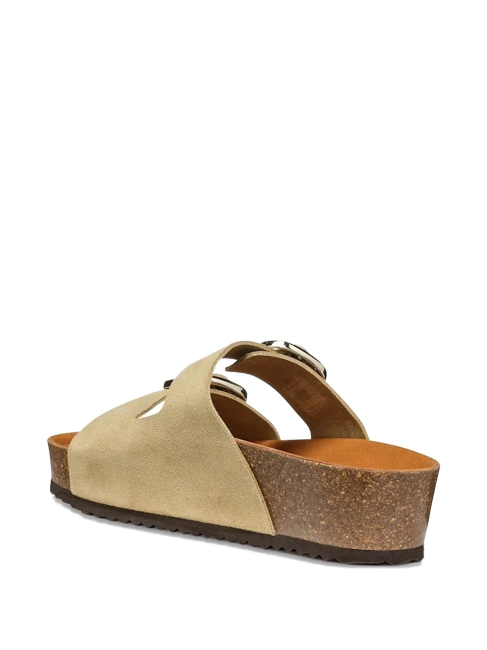 Geox Double-buckle Wedge Slides In Neutral