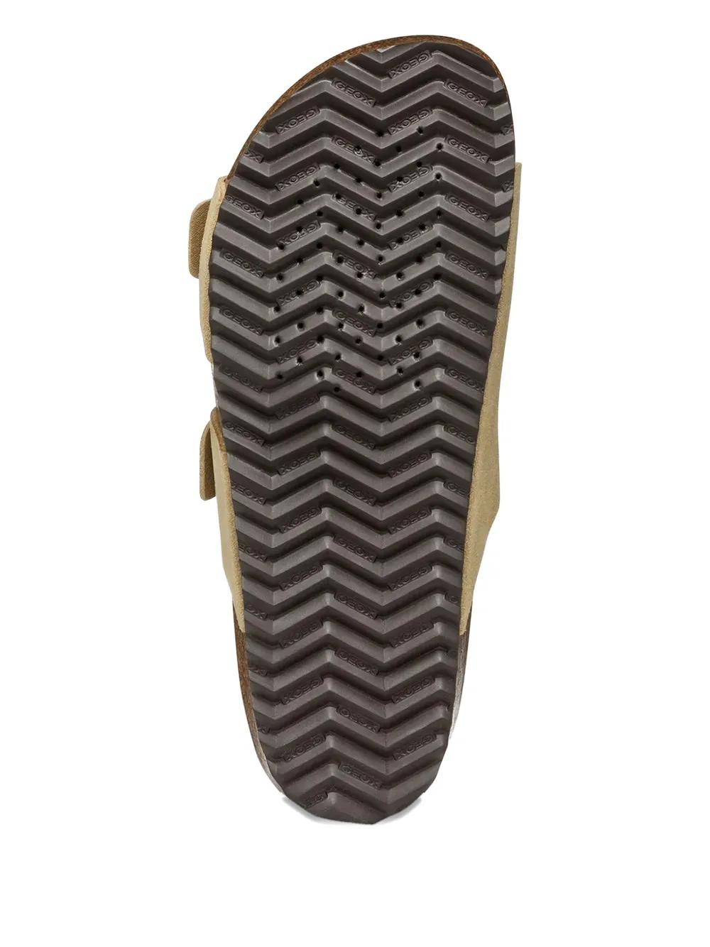Geox Double-buckle Wedge Slides In Neutral