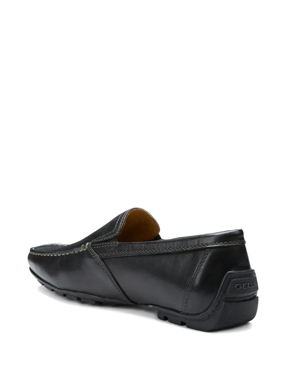 Geox Moner B leather slip-on loafers Black