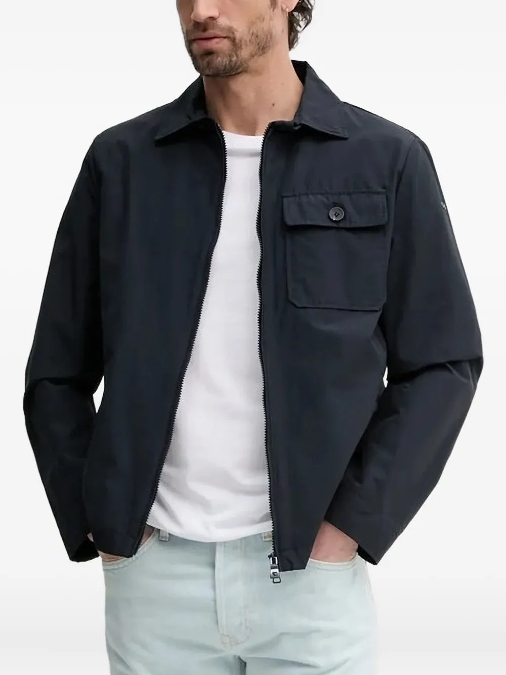 Geox Vincit shirtjack met rits Blauw