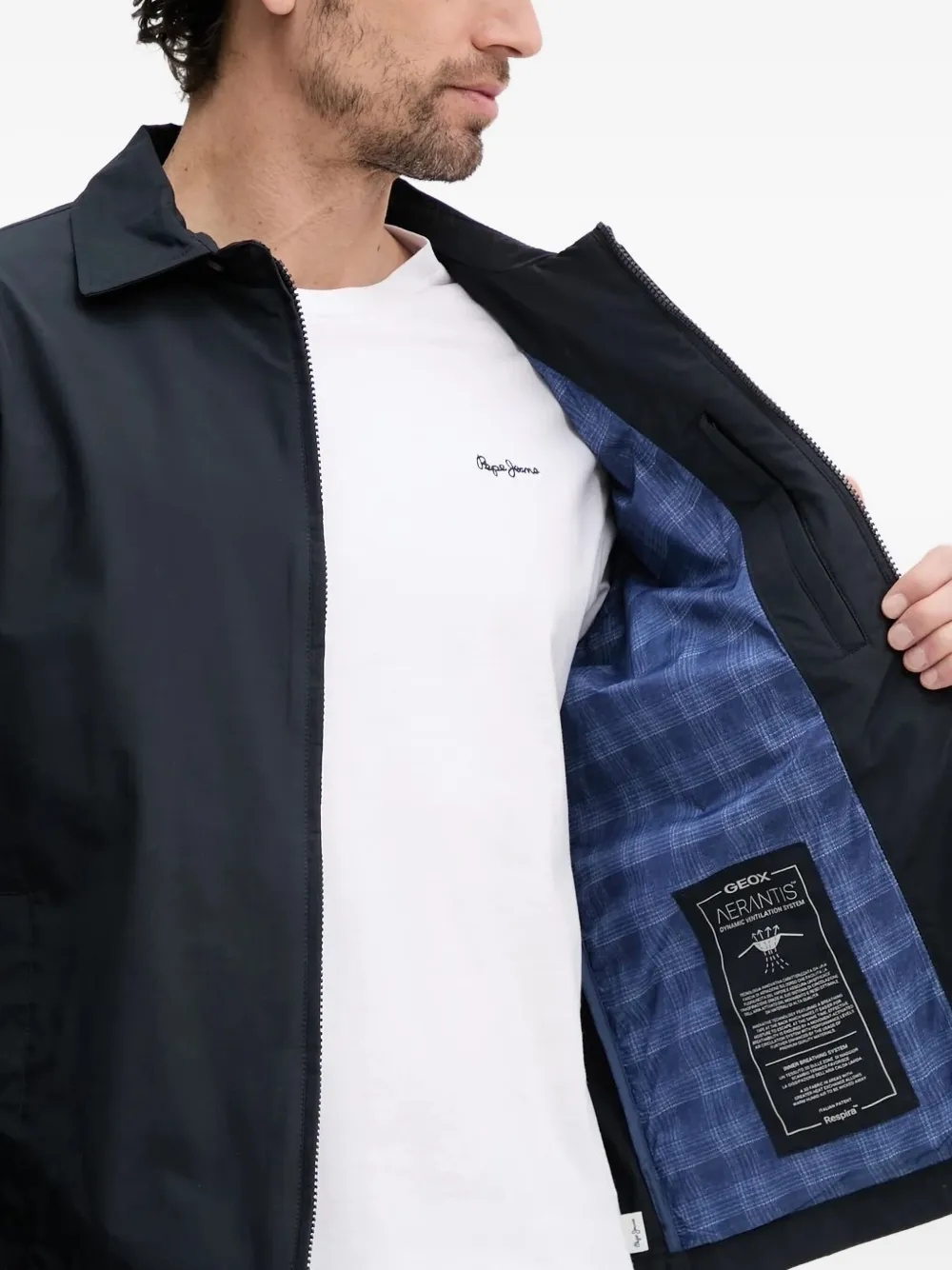 Geox Vincit shirtjack met rits Blauw