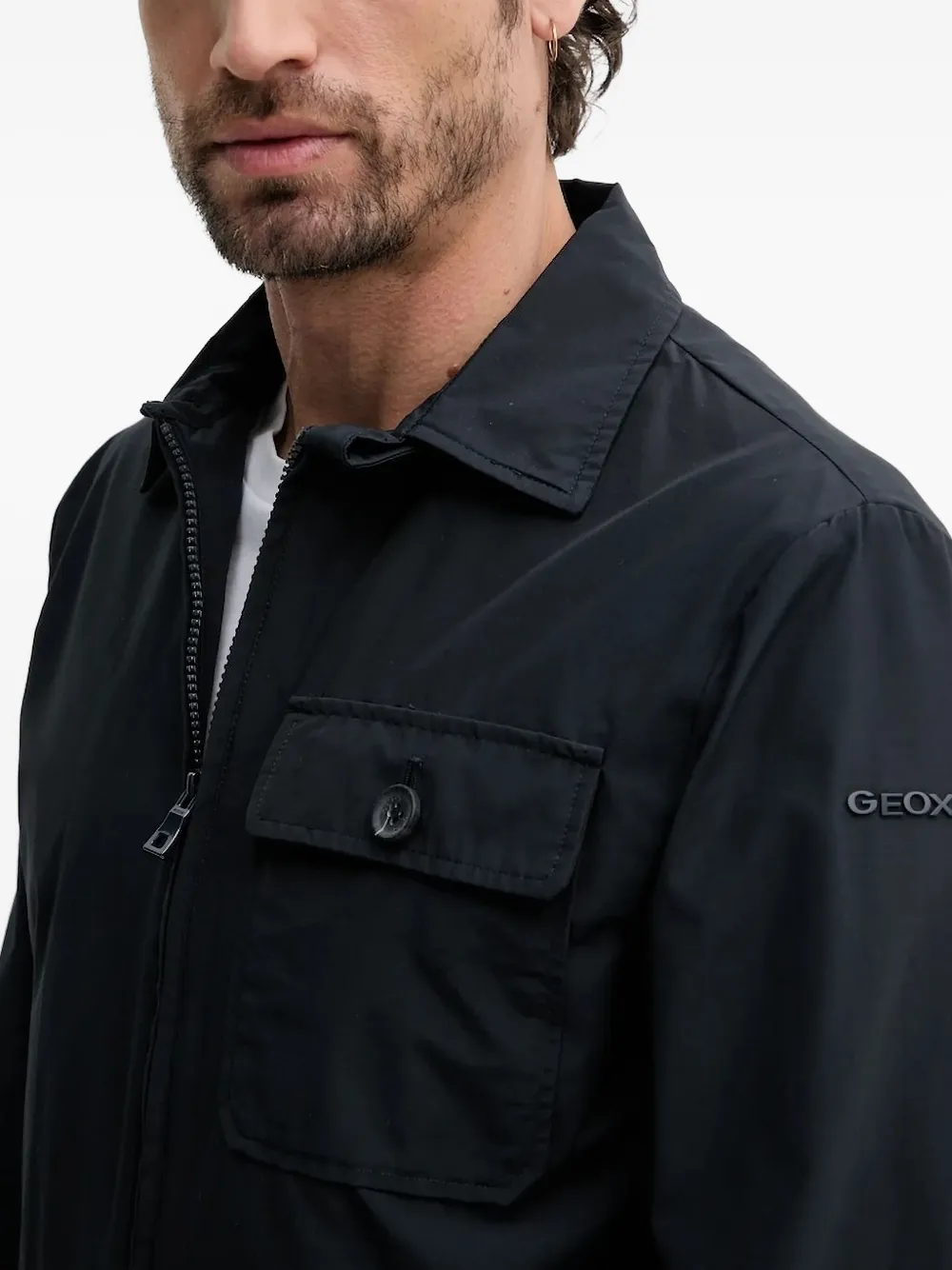 Geox Vincit shirtjack met rits Blauw
