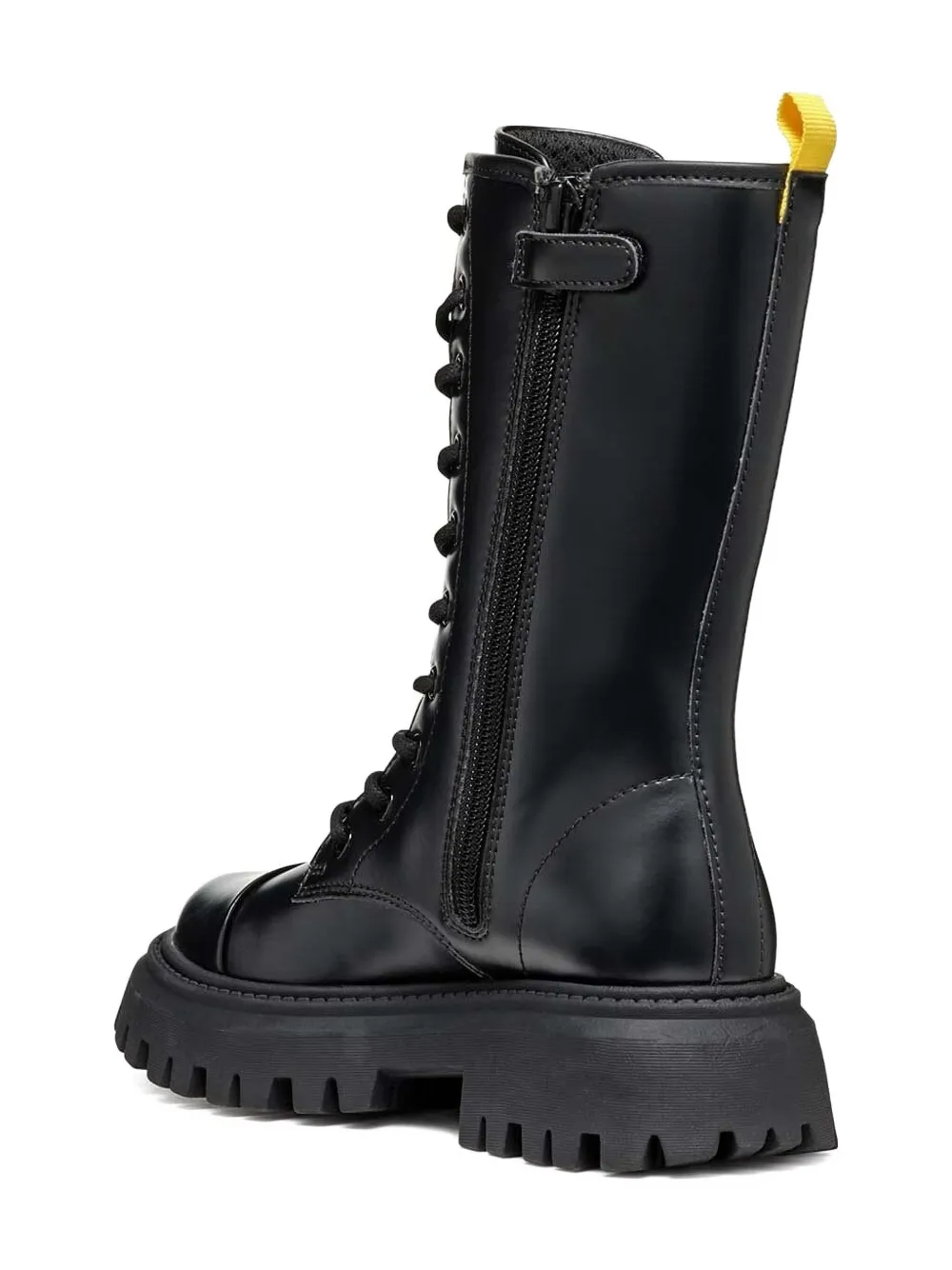 Geox Kids Maquinnens veterlaarzen met plateauzool Zwart