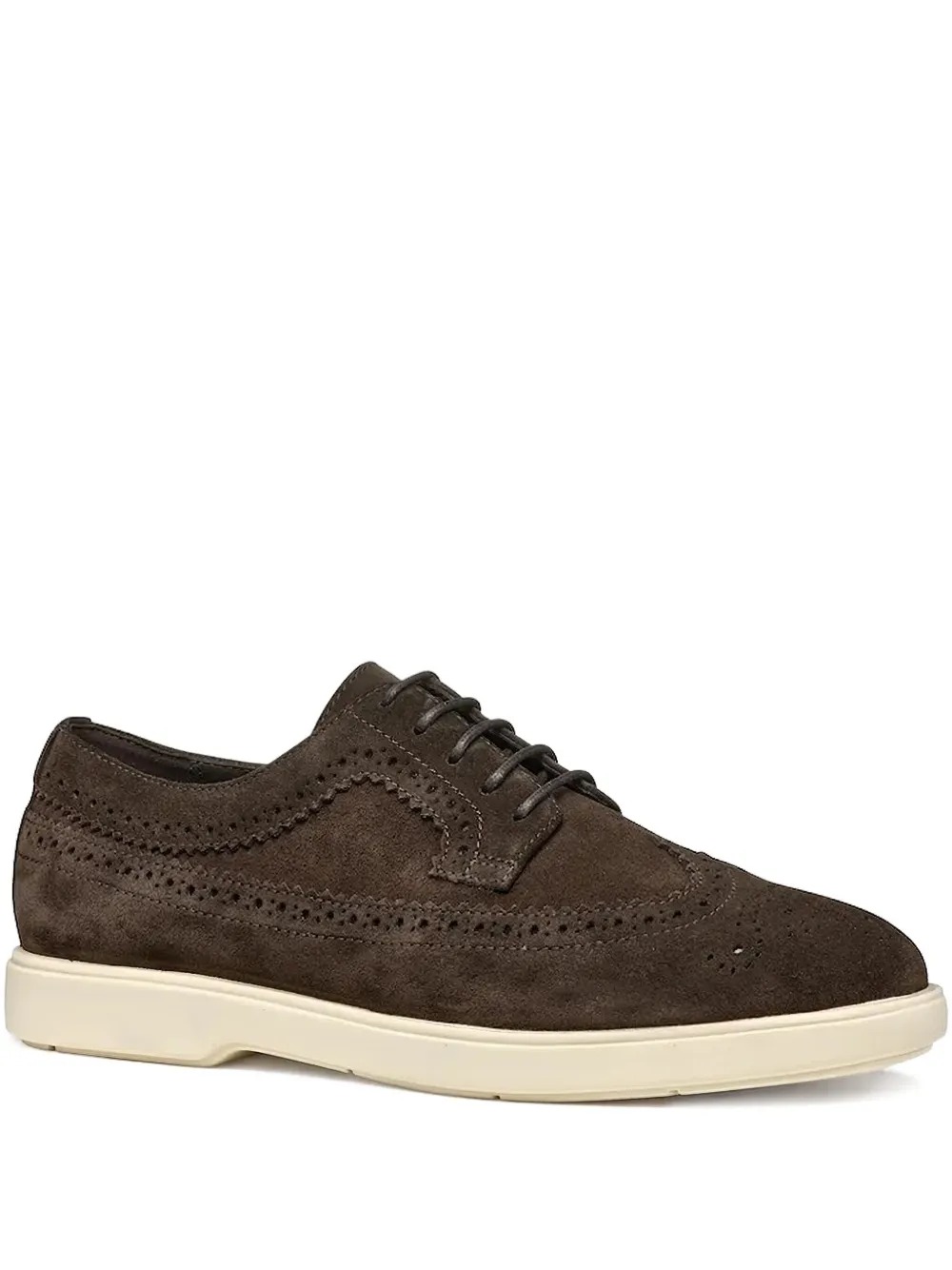 Geox brogue-detail suede derby shoes Brown
