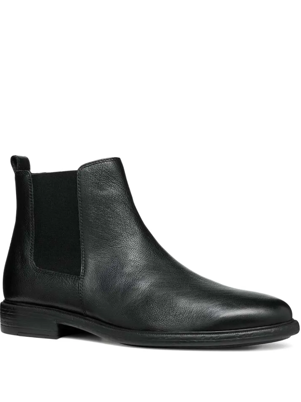 Geox elastic-panel leather Chealsea boots Black