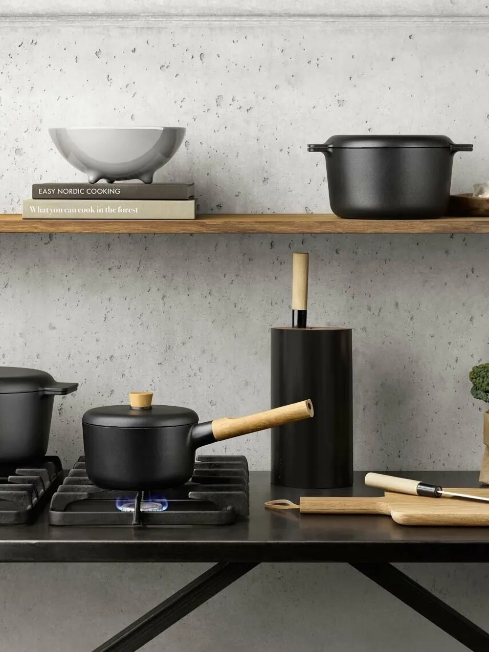 Eva Solo Two-handles Pot (6l) In Black
