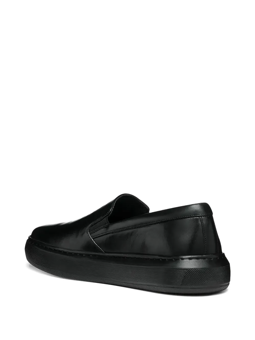 Geox Deiven leather slip-on trainers Zwart