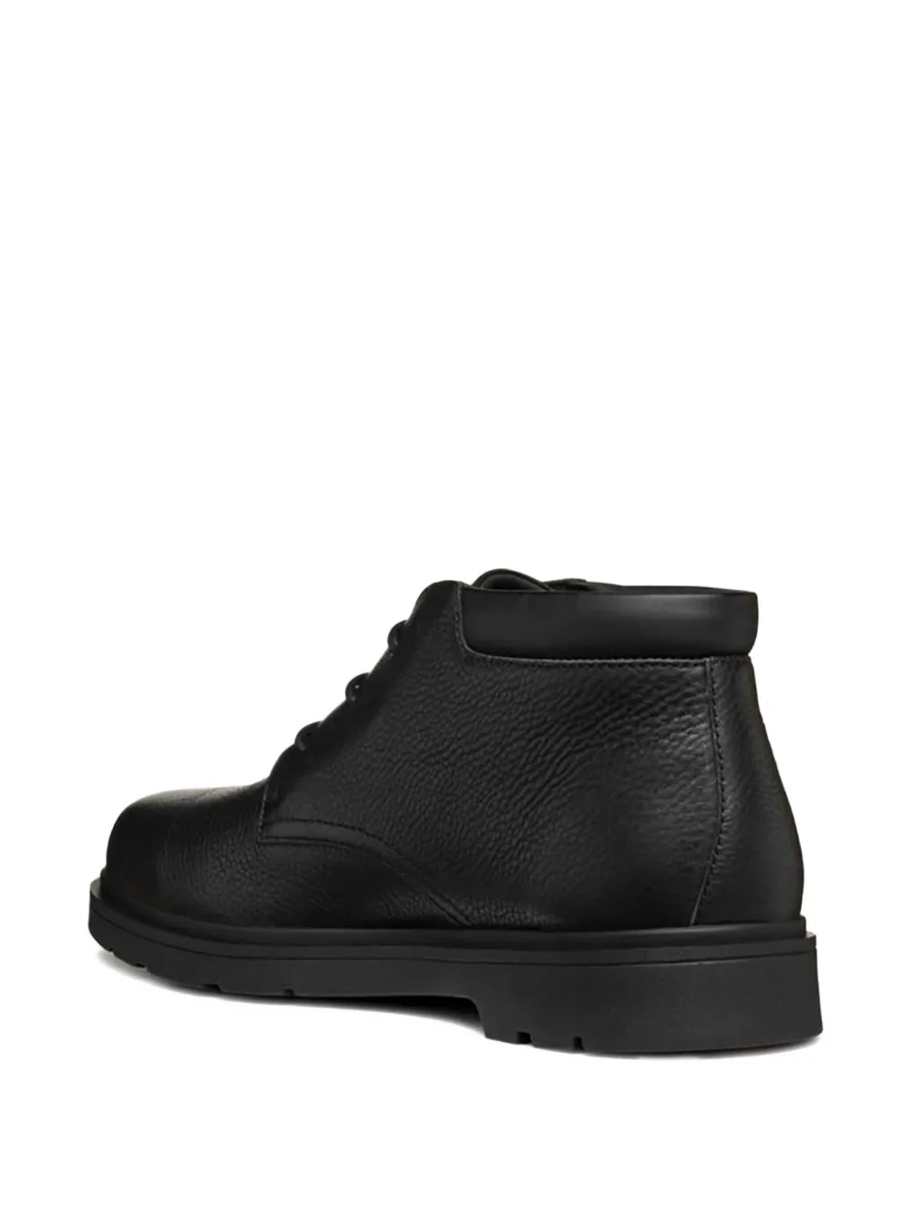 Geox leather lace-up ankle boots Black