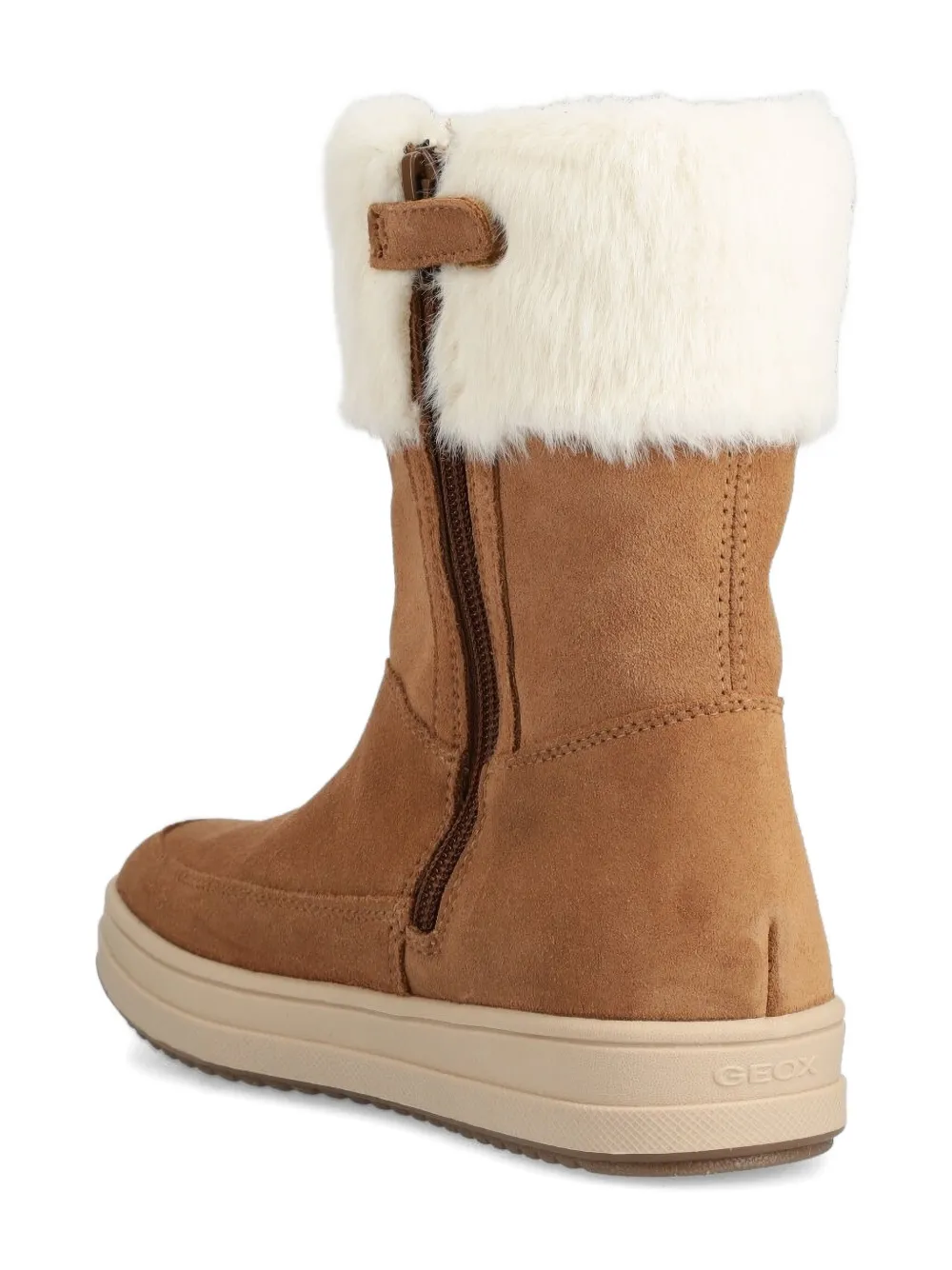 Geox trimmed zipped tall boots Brown