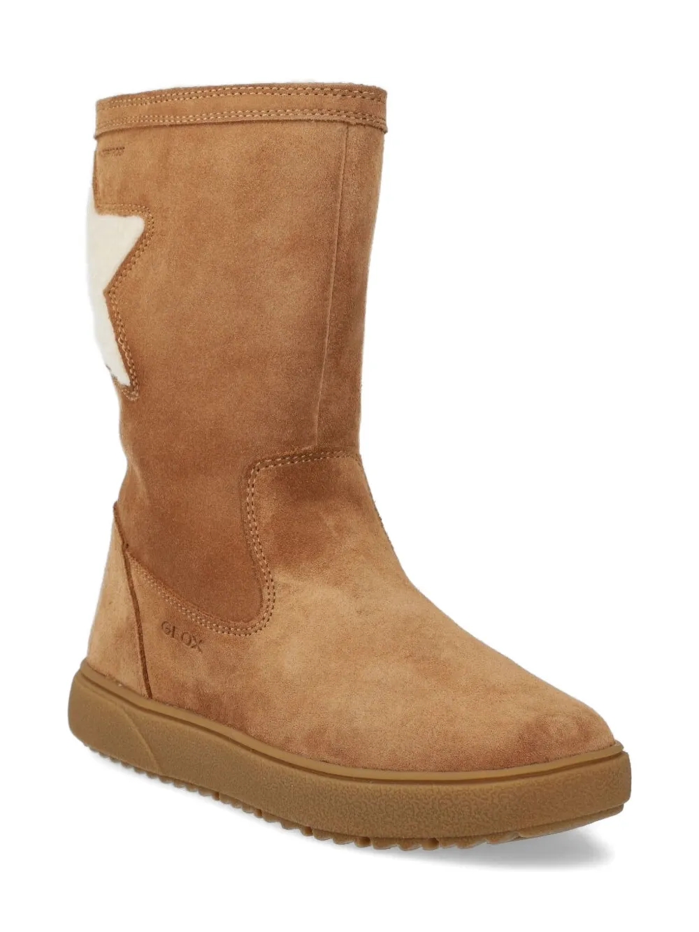 Geox Kids star-panel suede boots Neutrals
