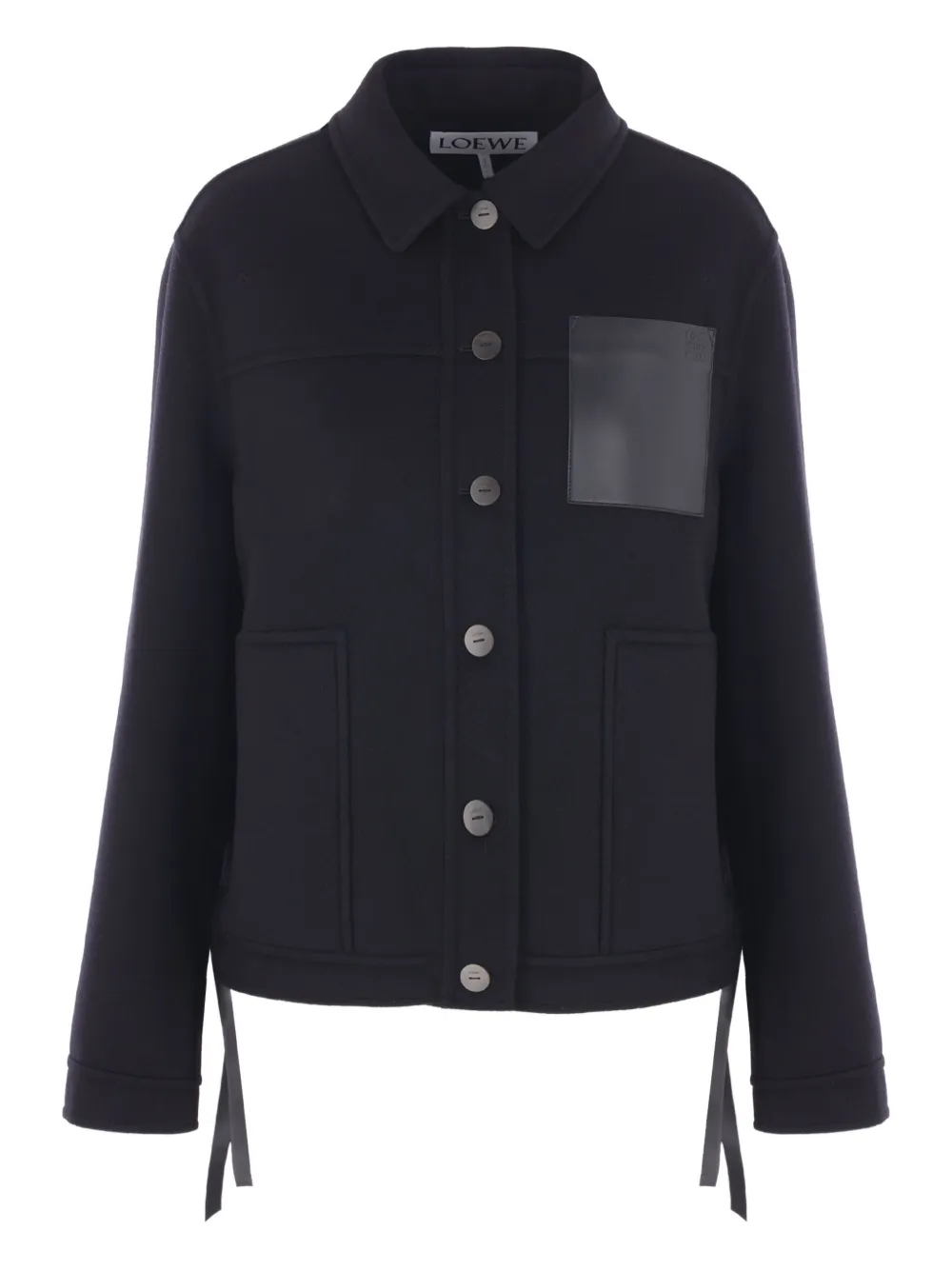 LOEWE Jack met knoopsluiting en meerdere zakken Zwart
