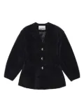 GANNI textured button-fastening jacket - Black