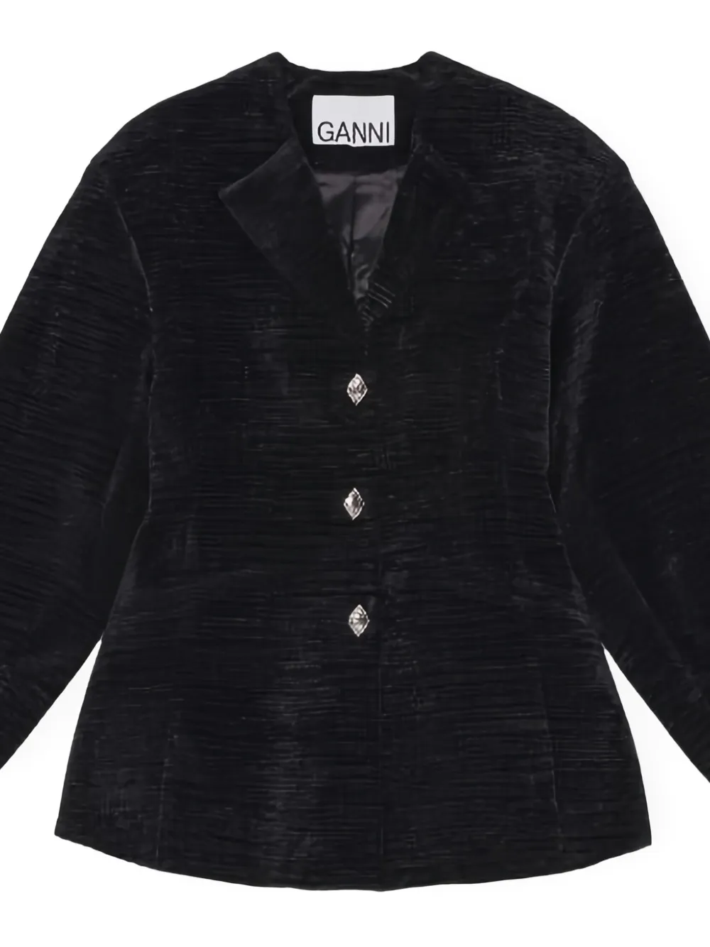 GANNI Jack met knoopsluiting en textuur Zwart