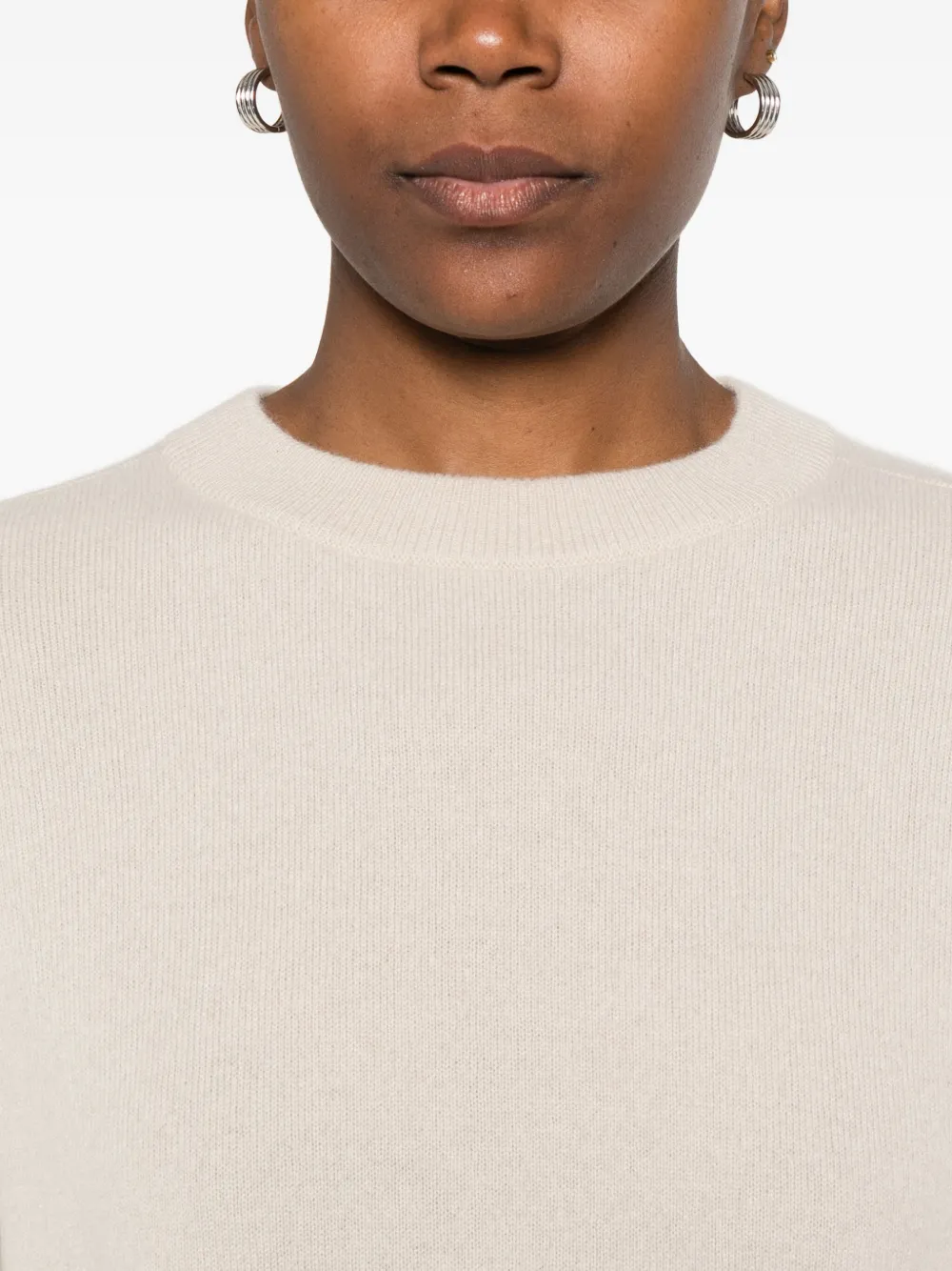 Soft Goat Cashmere Jumper And Trouser Set In Neutral