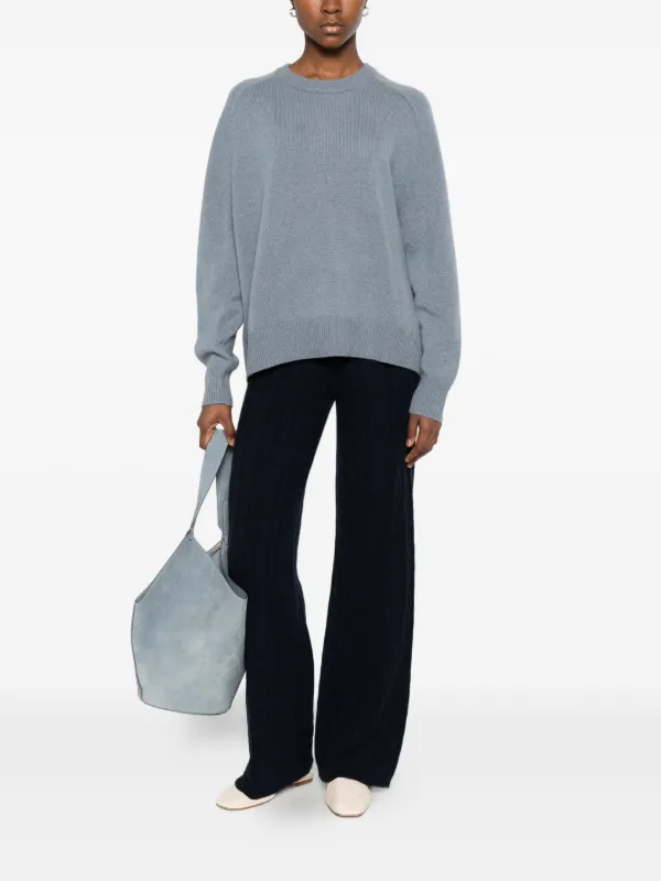 Soft Goat Boyfriend Knit Crew Neck | Blue | FARFETCH