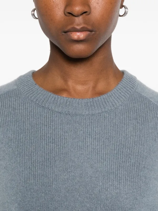 Soft Goat Boyfriend Knit Crew Neck | Blue | FARFETCH